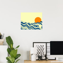 Solnedgång över Vågar Poster