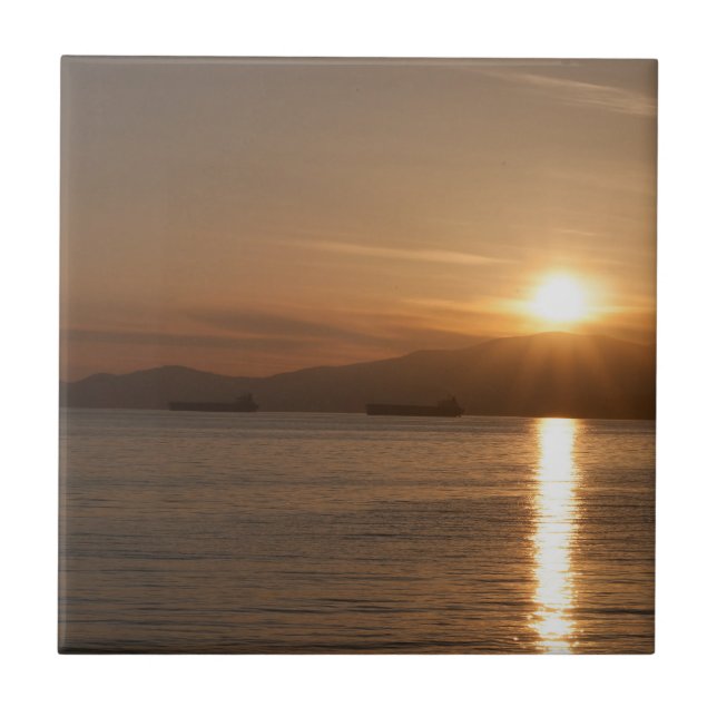 Solnedgång över Vancouver Bay - Kanada Kakelplatta (Framsidan)