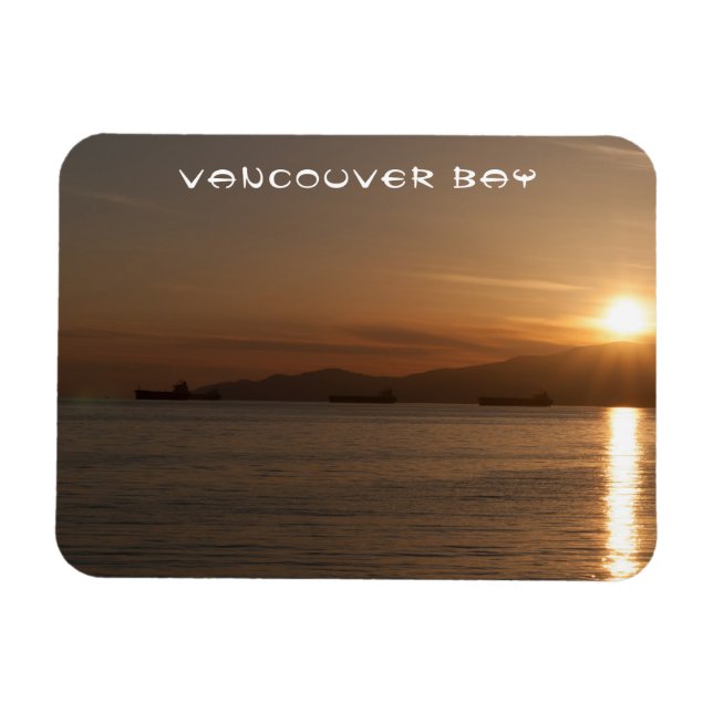 Solnedgång över Vancouver Bay - Kanada Magnet (Horisontell)