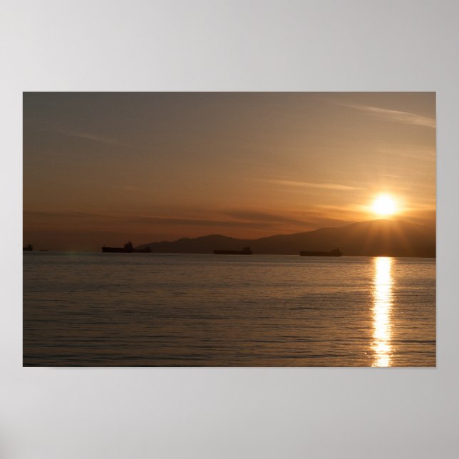 Solnedgång över Vancouver Bay - Kanada Poster (Framsidan)