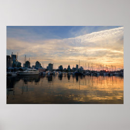 Solnedgång över Vancouver Skyline Poster