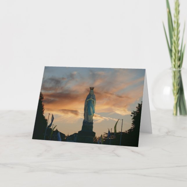 Solnedgång över vår Dam, Lourdes, Frankrike Kort (Framsida)