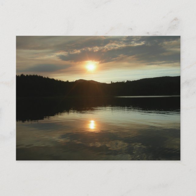 Solnedgång över Vår Valley Reservoir Vykort (Framsida)