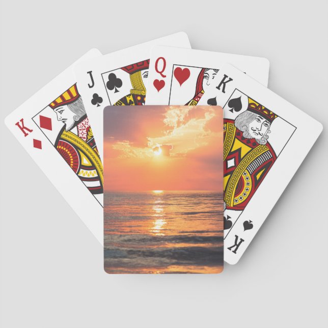 solnedgång över vatten casinokort (Baksidan)