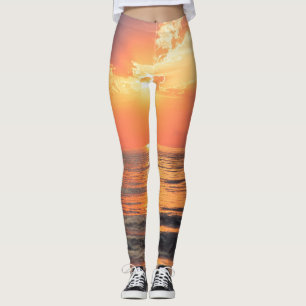 solnedgång över vatten leggings