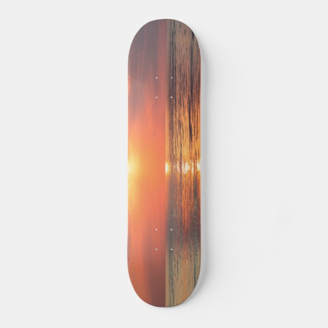 solnedgång över vatten mini skateboard bräda 18,5 cm (Framsida)