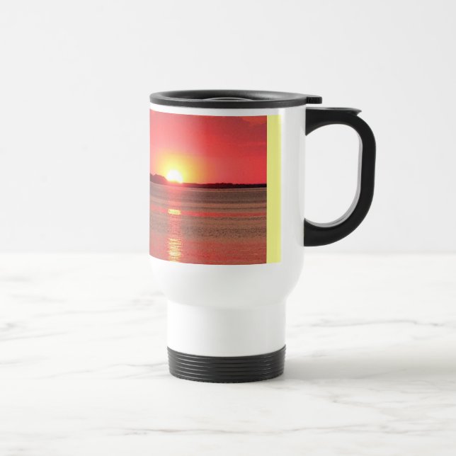 Solnedgång över vatten-mugg resemugg (Höger)