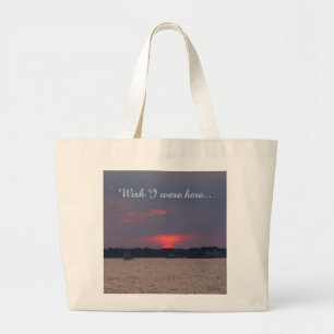 Solnedgång över Vatten Tote Bag Jumbo Tygkasse
