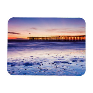 Solnedgång över Ventura Pier och strand Magnet