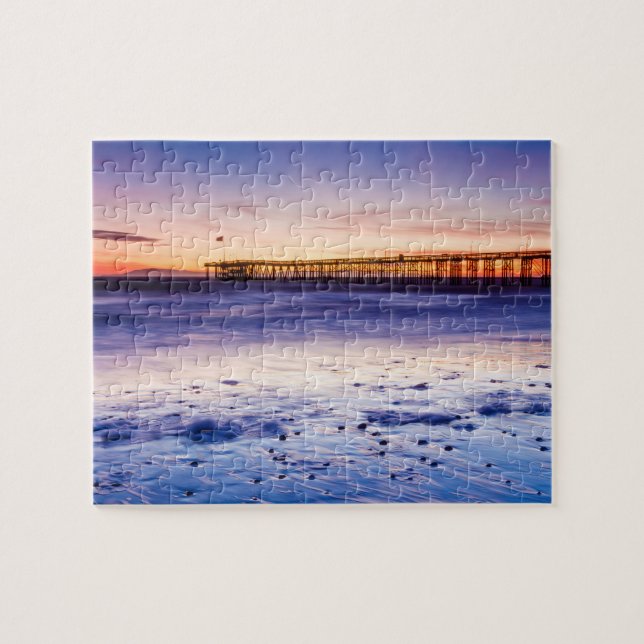 Solnedgång över Ventura Pier och strand Pussel (Horisontell)