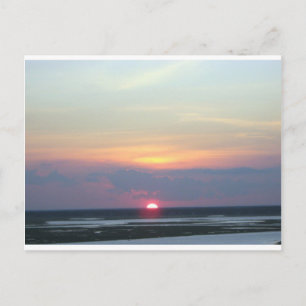 Solnedgång över viken i Margate, NJ Vykort