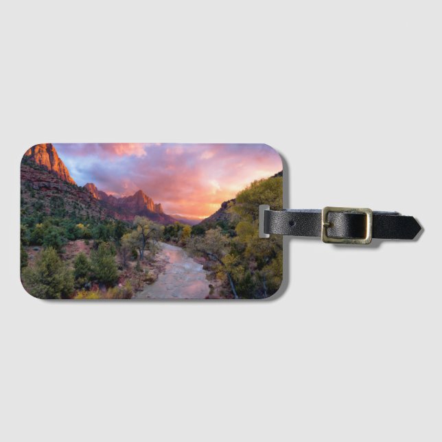 Solnedgång över Watchman Bagagebricka (Framsida horisontal)