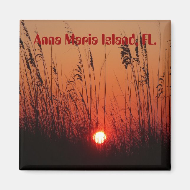 Solnedgång på Anna Maria Island, FL, magnet (Framsidan)