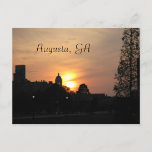 solnedgång på augusta, Augusta, GA Vykort