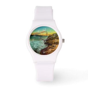 Solnedgång på bagarestranden armbandsur