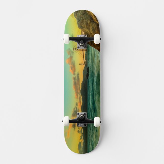 Solnedgång på bagarestranden skateboard bräda 21,5 cm (Framsida)