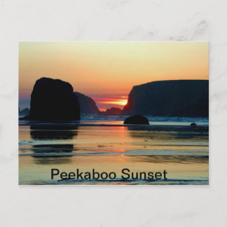 Solnedgång på Bandon, Oregon Vykort