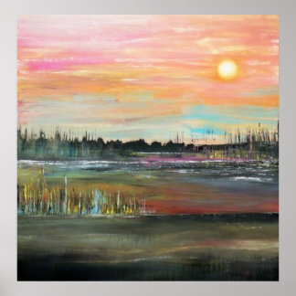 Solnedgång på Bayou Poster