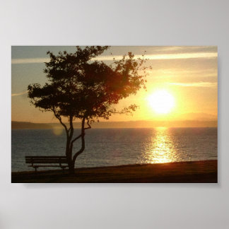 Solnedgång på Beach Drive Poster