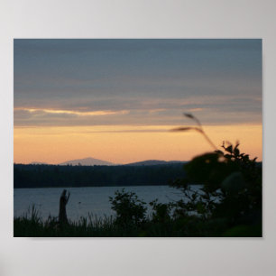 Solnedgång på berget Kathadin, Maine Poster