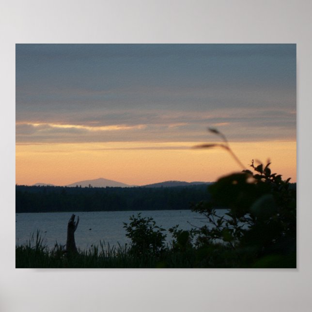 Solnedgång på berget Kathadin, Maine Poster (Framsidan)