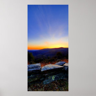 Solnedgång på Blue Ridge Parkway Poster