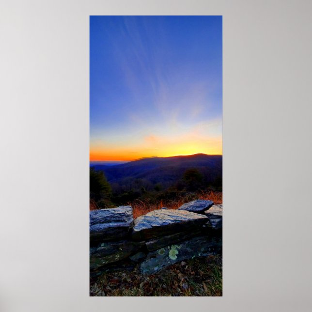 Solnedgång på Blue Ridge Parkway Poster (Framsidan)