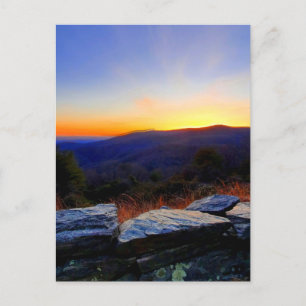 Solnedgång på Blue Ridge Parkway Vykort