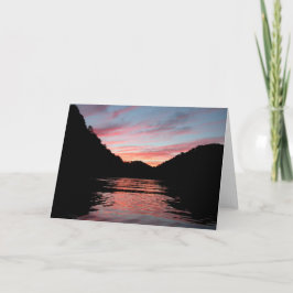 Solnedgång på Center Backe Sjö Card Kort