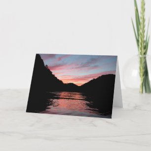 Solnedgång på Center Backe Sjö Card Kort