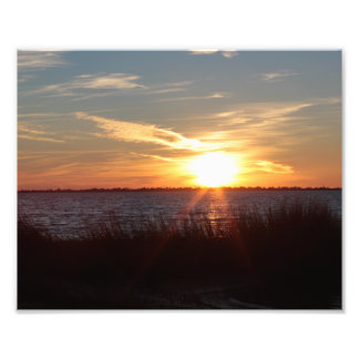 Solnedgång på Chincoteague Island. Fototryck