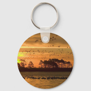 Solnedgång på Chincoteague Nyckelring