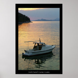 Solnedgång på den Cavtat fjärden Poster