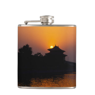 Solnedgång på den förbjudna staden - Peking, China Fickplunta