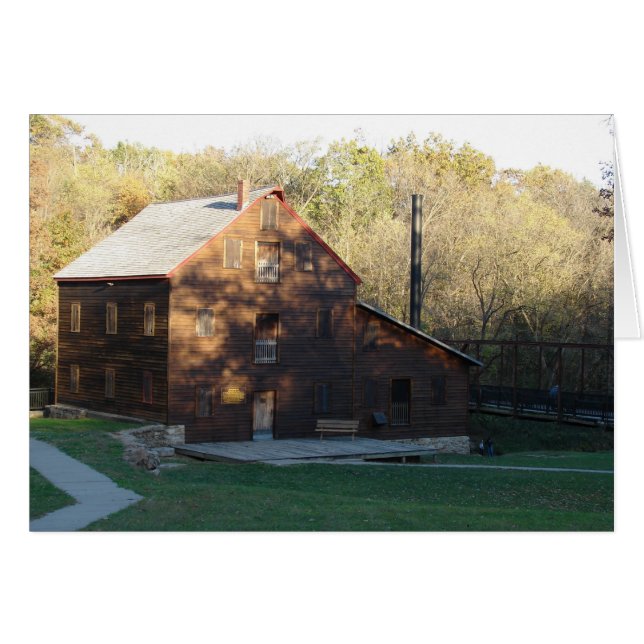 Solnedgång på den gamla Grist Mill Hälsningskort (Framsidan Horizontal)