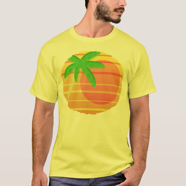 Solnedgång på den Maui ovalen T Shirt (Framsida)