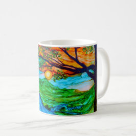Solnedgång på den Pedernales kaffemuggen Kaffemugg