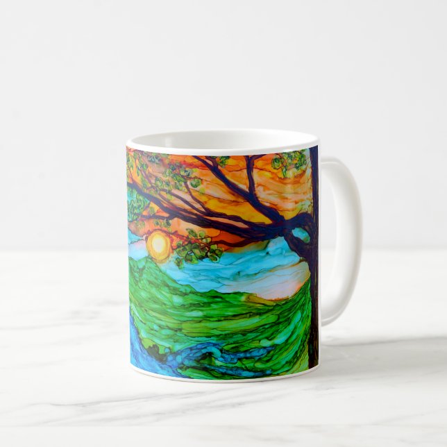 Solnedgång på den Pedernales kaffemuggen Kaffemugg (Framsida höger)