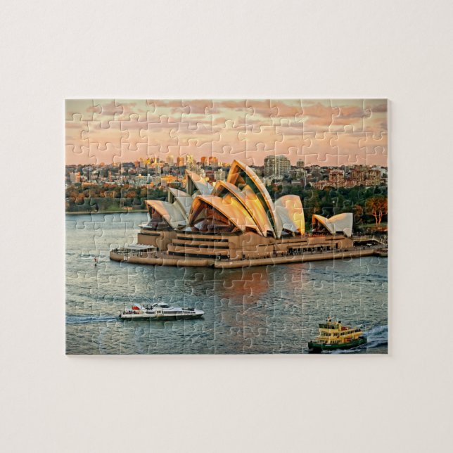 Solnedgång på det Sydney operahuset - 8x10 - 110 Pussel (Horisontell)