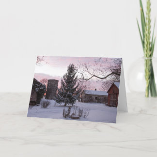 Solnedgång på det tomma hälsningkortet för kort