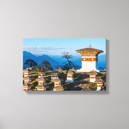 Solnedgång på Dochula Pass - Bhutan, Himalaya Canvastryck