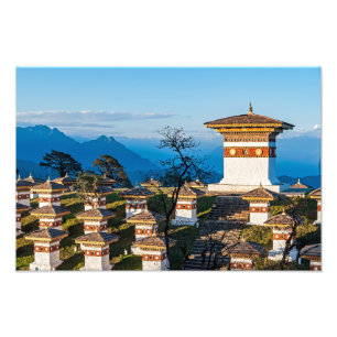 Solnedgång på Dochula Pass - Bhutan, Himalaya Fototryck