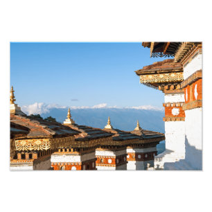 Solnedgång på Dochula Pass - Bhutan, Himalaya Fototryck