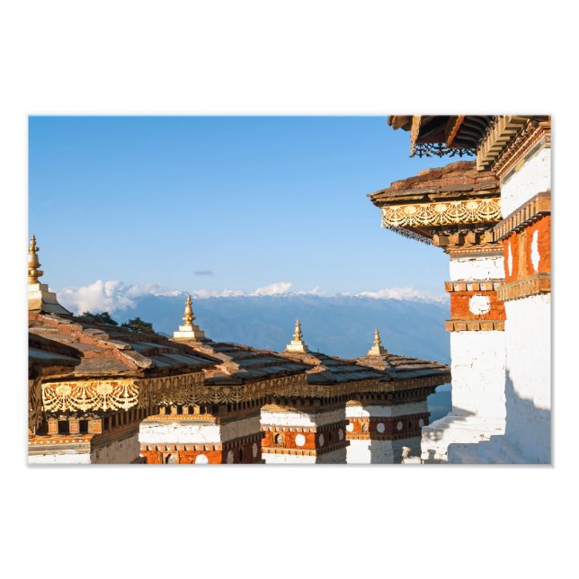 Solnedgång på Dochula Pass - Bhutan, Himalaya Fototryck (Framsidan)