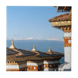 Solnedgång på Dochula Pass - Bhutan, Himalaya Kakelplatta