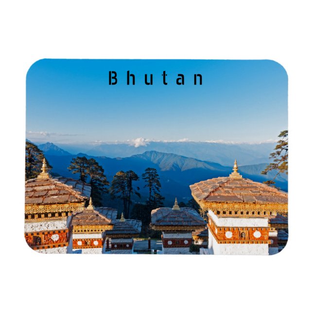 Solnedgång på Dochula Pass - Bhutan, Himalaya Magnet (Horisontell)