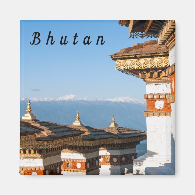 Solnedgång på Dochula Pass - Bhutan, Himalaya Magnet (Framsidan)
