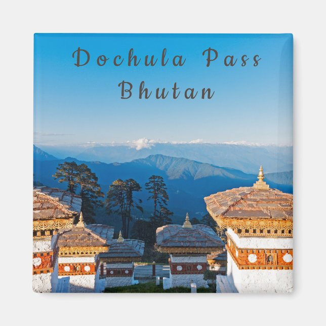 Solnedgång på Dochula Pass - Bhutan, Himalaya Magnet (Framsidan)