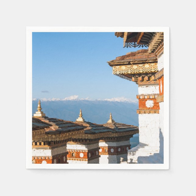 Solnedgång på Dochula Pass - Bhutan, Himalaya Pappersservett (Framsidan)