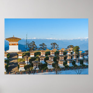 Solnedgång på Dochula Pass - Bhutan, Himalaya Poster